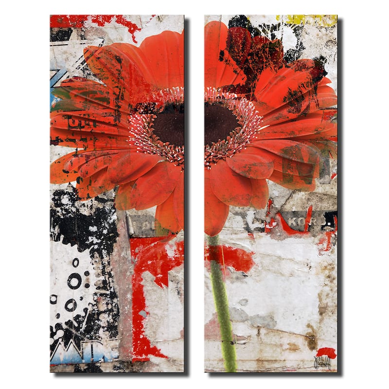 Ready2HangArt 'Painted Petals LXX' 2 Piece Canvas Art Set