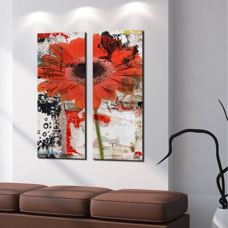 Ready2HangArt 'Painted Petals LXX' 2 Piece Canvas Art Set