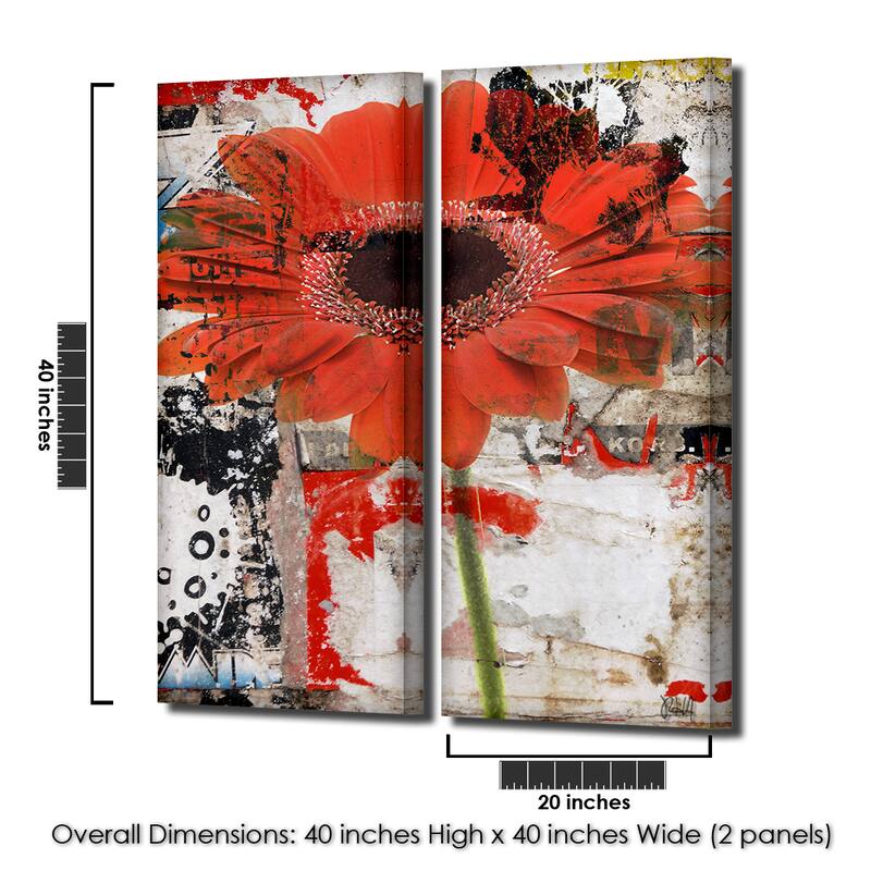 Ready2HangArt 'Painted Petals LXX' 2 Piece Canvas Art Set