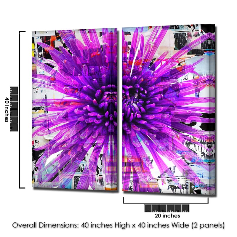 Ready2HangArt 'Painted Petals LXVII' 2 Piece Canvas Wall Art Set