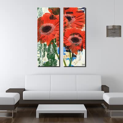 Ready2HangArt 'Painted Petals LXVII' 2 Piece Canvas Wall Art Set