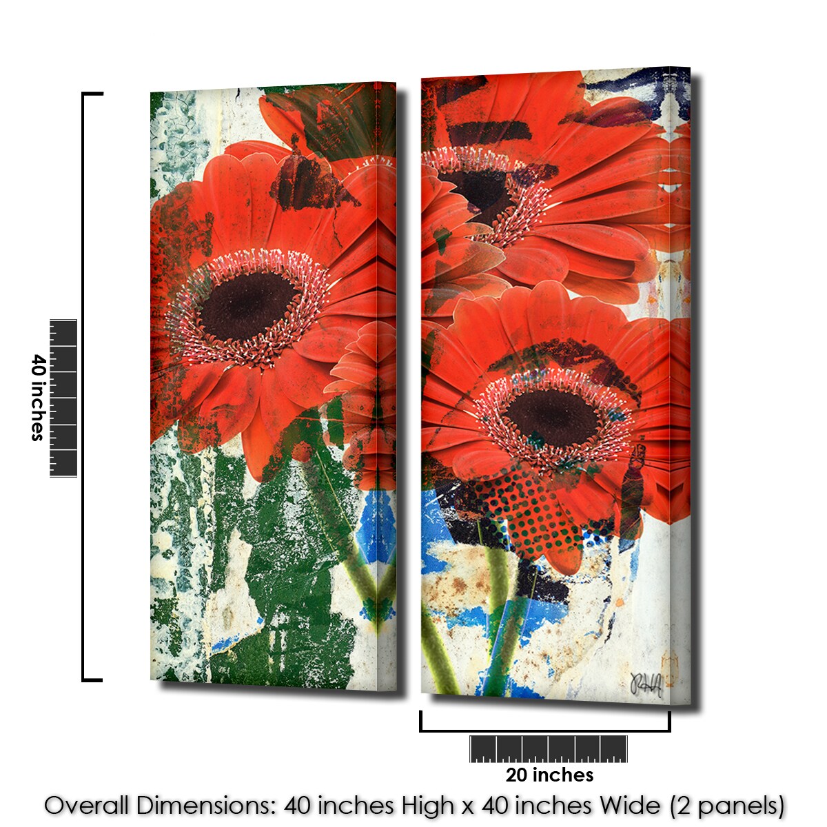 Ready2HangArt 'Painted Petals LXVII' 2 Piece Canvas Wall Art Set - Bed ...