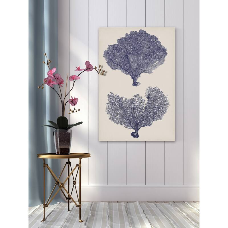 Marmont Hill - 'Indigo Seafans II' Painting Print on Wrapped Canvas - Multi-Color