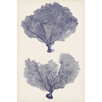 Marmont Hill - 'Indigo Seafans II' Painting Print on Wrapped Canvas - Multi-Color