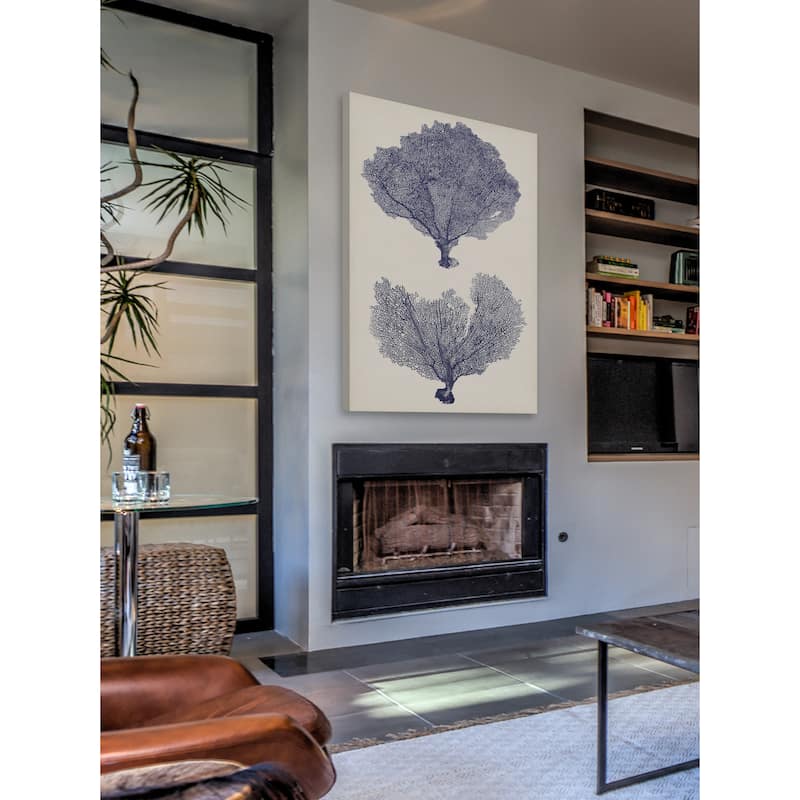 Marmont Hill - 'Indigo Seafans II' Painting Print on Wrapped Canvas - Multi-Color