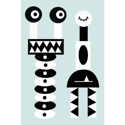 Marmont Hill - Handmade Robot Grin Print on Wrapped Canvas