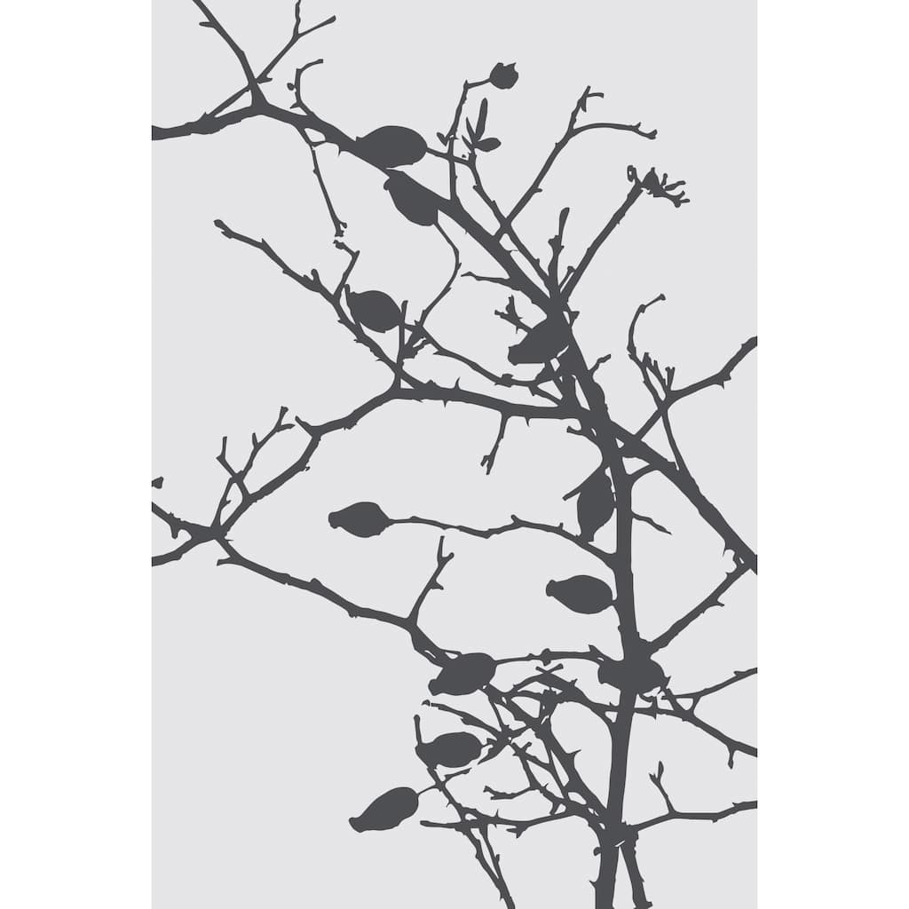 Marmont Hill - 'Grey Leaves' by Katarina Snygg Painting Print on Wrapped Canvas - Multi-Color