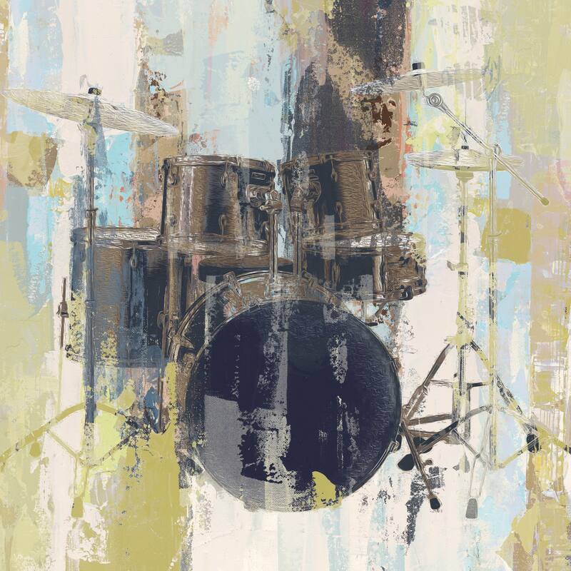 Marmont Hill - 'Bluebird Drum' Painting Print on Wrapped Canvas - Multi-Color