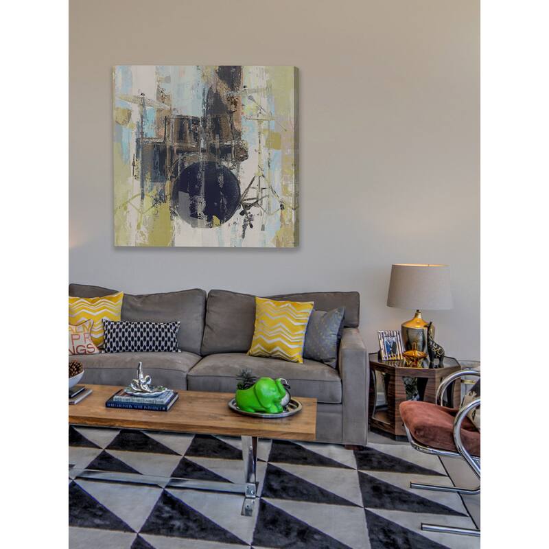 Marmont Hill - 'Bluebird Drum' Painting Print on Wrapped Canvas - Multi-Color