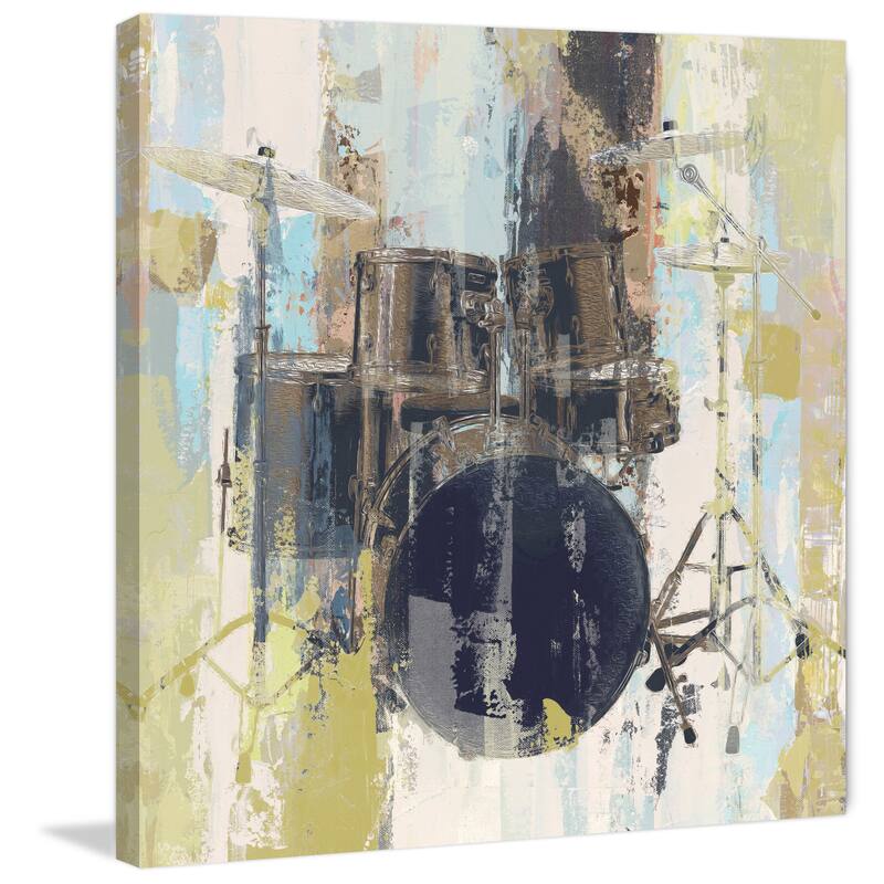 Marmont Hill - 'Bluebird Drum' Painting Print on Wrapped Canvas - Multi-Color
