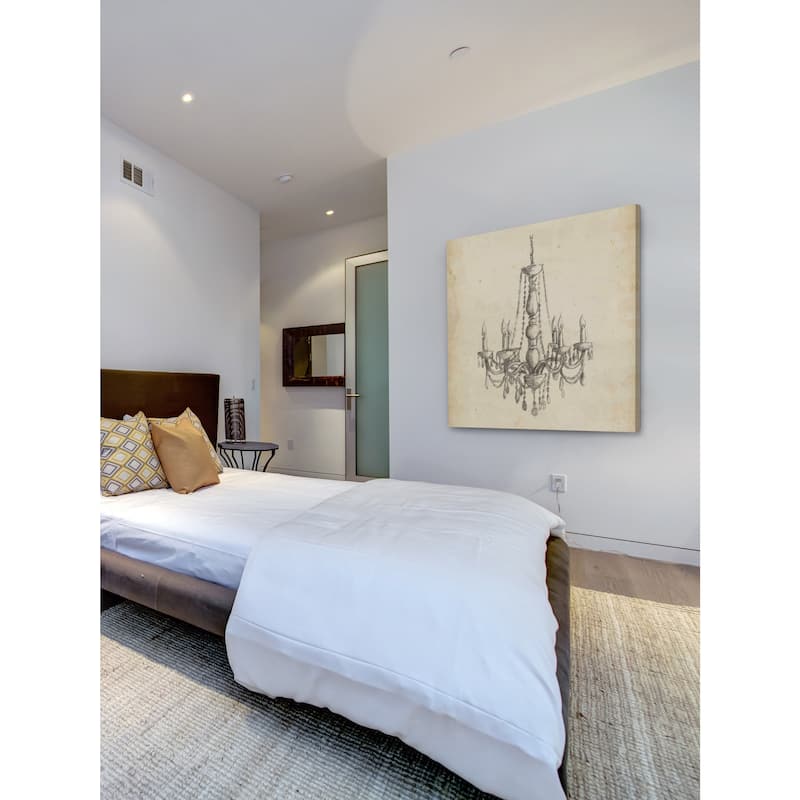 Handmade Marmont Hill - 'Classical Chandelier II' Painting Print on Wrapped Canvas (USA) - Multi-Color