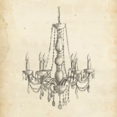 Handmade Marmont Hill - 'Classical Chandelier II' Painting Print on Wrapped Canvas (USA) - Multi-Color