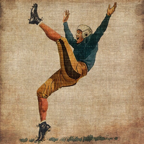 Marmont Hill - 'Vintage Football Kick' Painting Print on Wrapped
