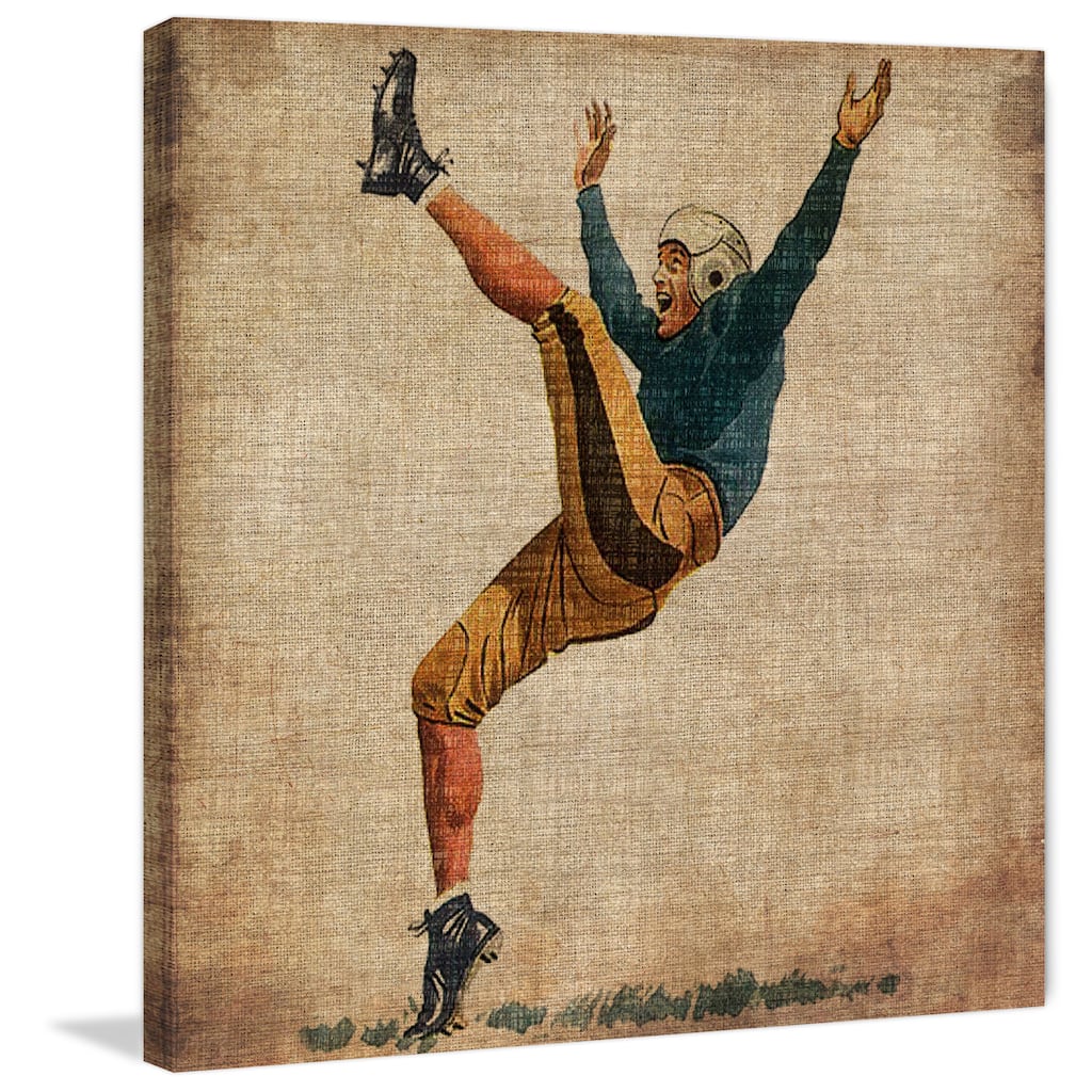 Marmont Hill - 'Vintage Football Kick' Painting Print on Wrapped Canvas - Multi-Color