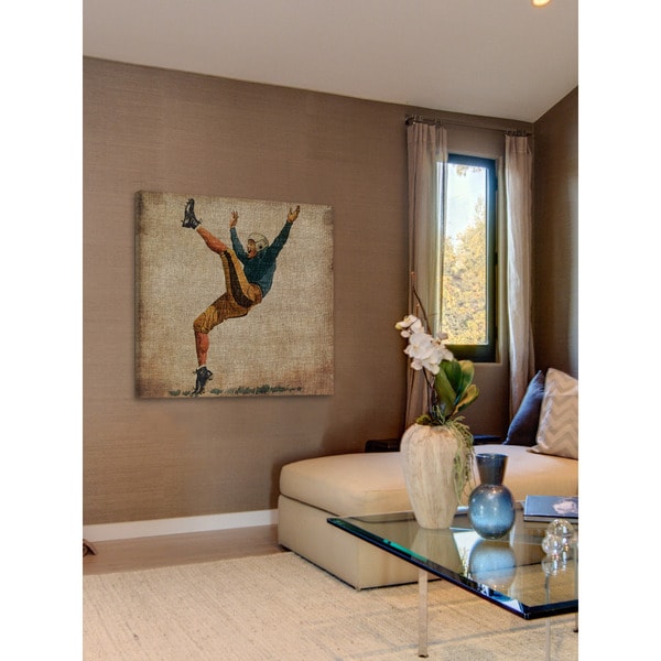 Marmont Hill - 'Vintage Football Kick' Painting Print on Wrapped