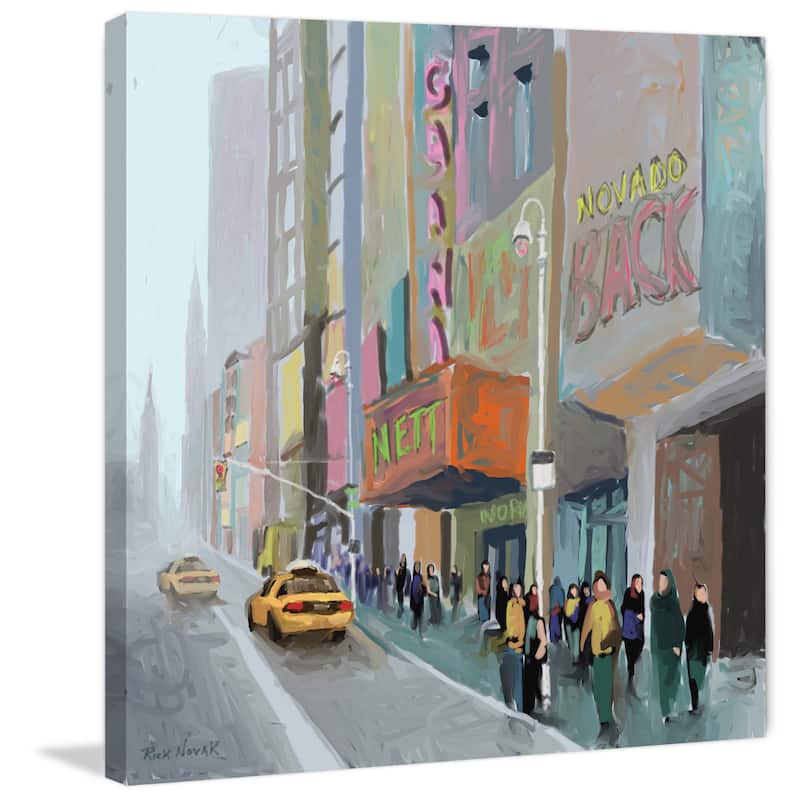 Marmont Hill - 'NY Sidewalk' by Rick Novak Painting Print on Wrapped Canvas - Multi-Color