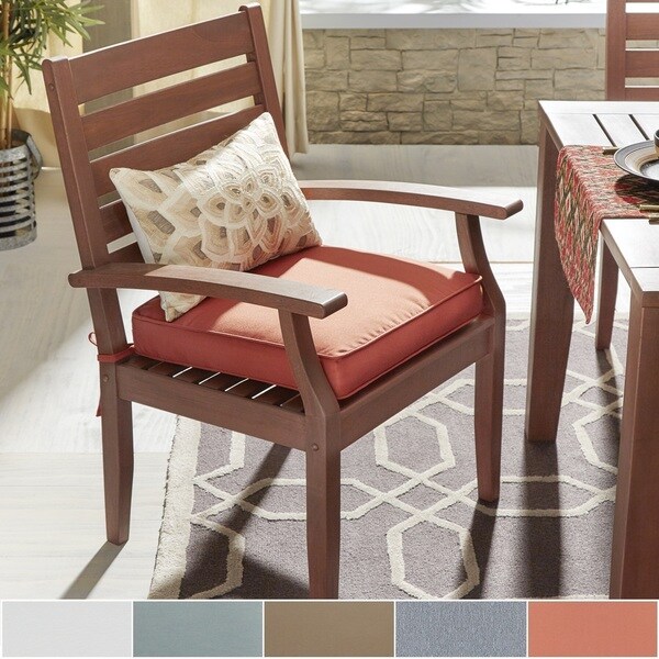 Yasawa Modern Wood Outdoor Cushioned Dining Arm Chair Set Of 2 Yasawa Modern Wood Outdoor Cushioned Dining Arm Chair Set Of 2 By Inspire Q
