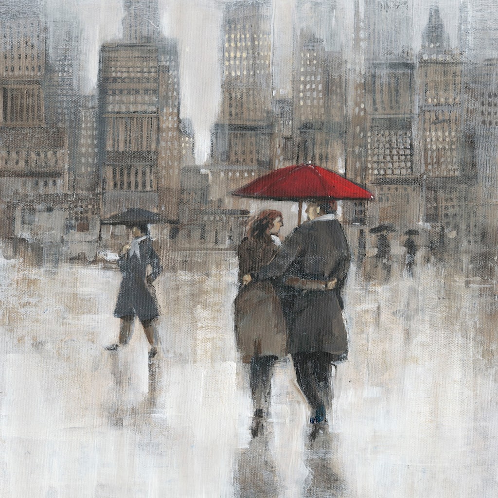 Marmont Hill - 'City Rain' Painting Print on Wrapped Canvas - Multi-Color