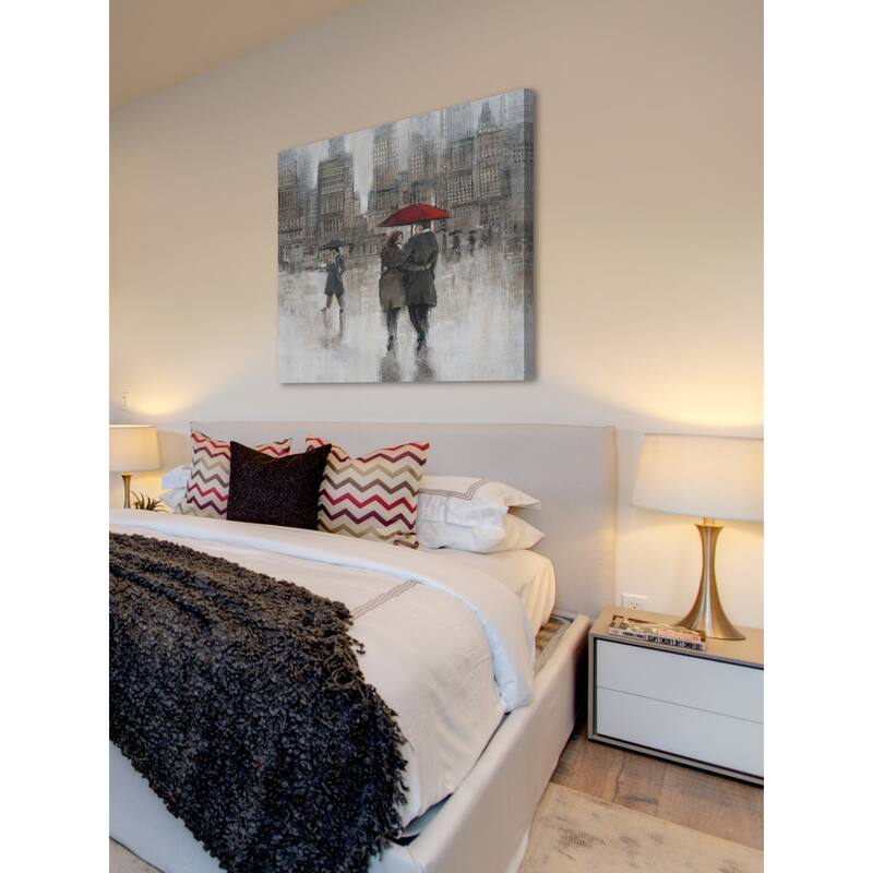 Marmont Hill - 'City Rain' Painting Print on Wrapped Canvas - Multi-Color
