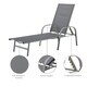 Corvus Antonio Outdoor Black Sling Fabric Adjustable Chaise Lounge - Thumbnail 3