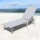 Corvus Antonio Outdoor Black Sling Fabric Adjustable Chaise Lounge - Thumbnail 11