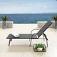 Corvus Antonio Outdoor Black Sling Fabric Adjustable Chaise Lounge - Thumbnail 2