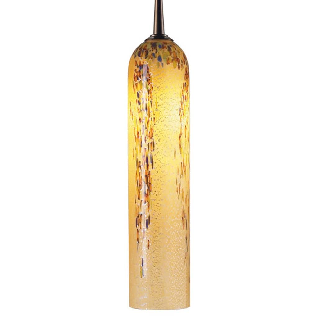 Bruck Lighting Chianti - Low Voltage 4-inch Canopy Bronze Pendant - Vanilla Glass Shade