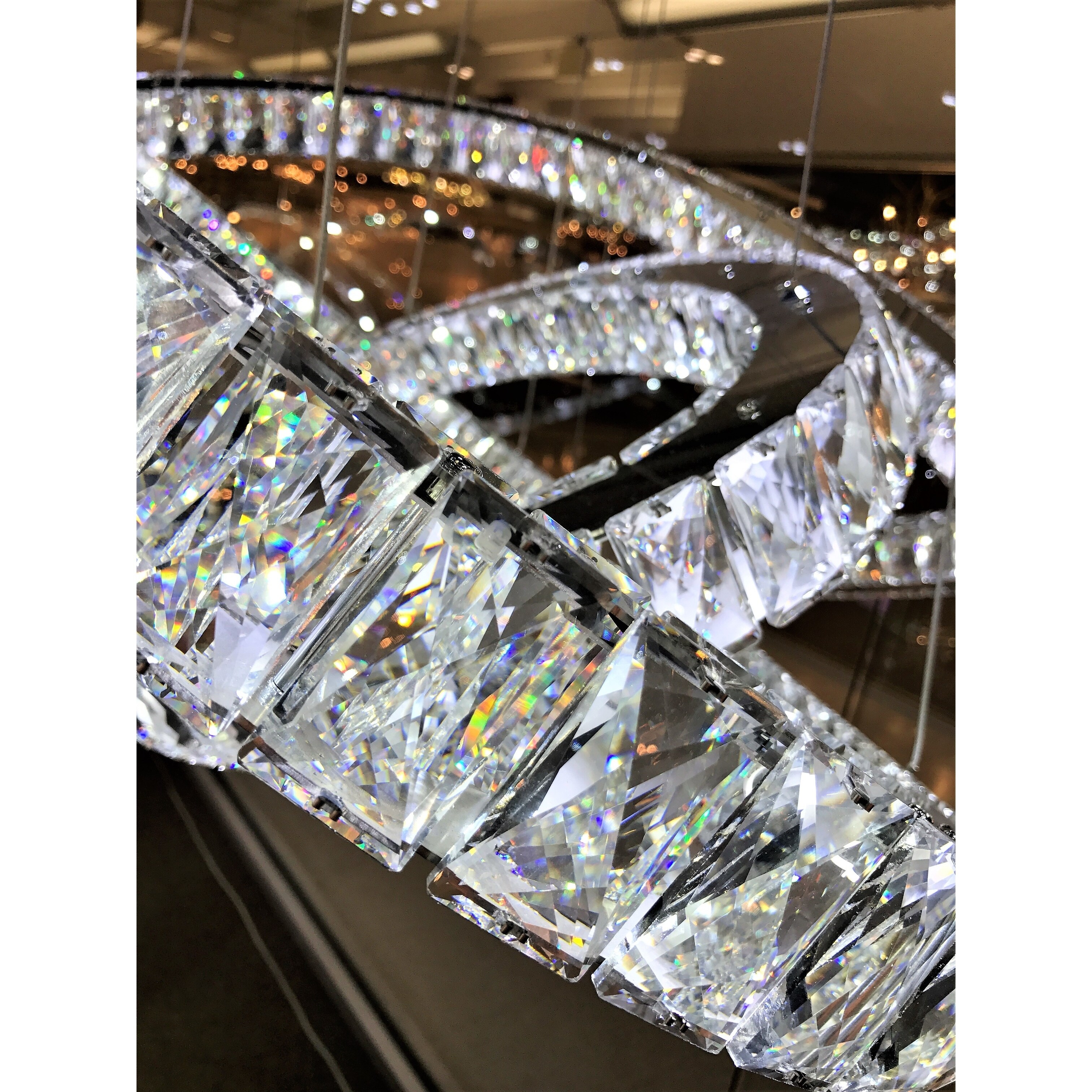 Modern Euro Cosmos LED 102 Light Crystal Constellation Ring Chandelier 72" Extra Large (102 Light Polished Chrome Clear Crystal) - Chandeliers For Bedrooms by Overstock.com