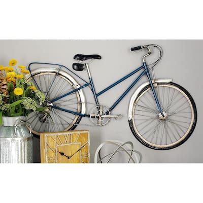 Black Metal Bike Home Wall Decor with Seat and Handles