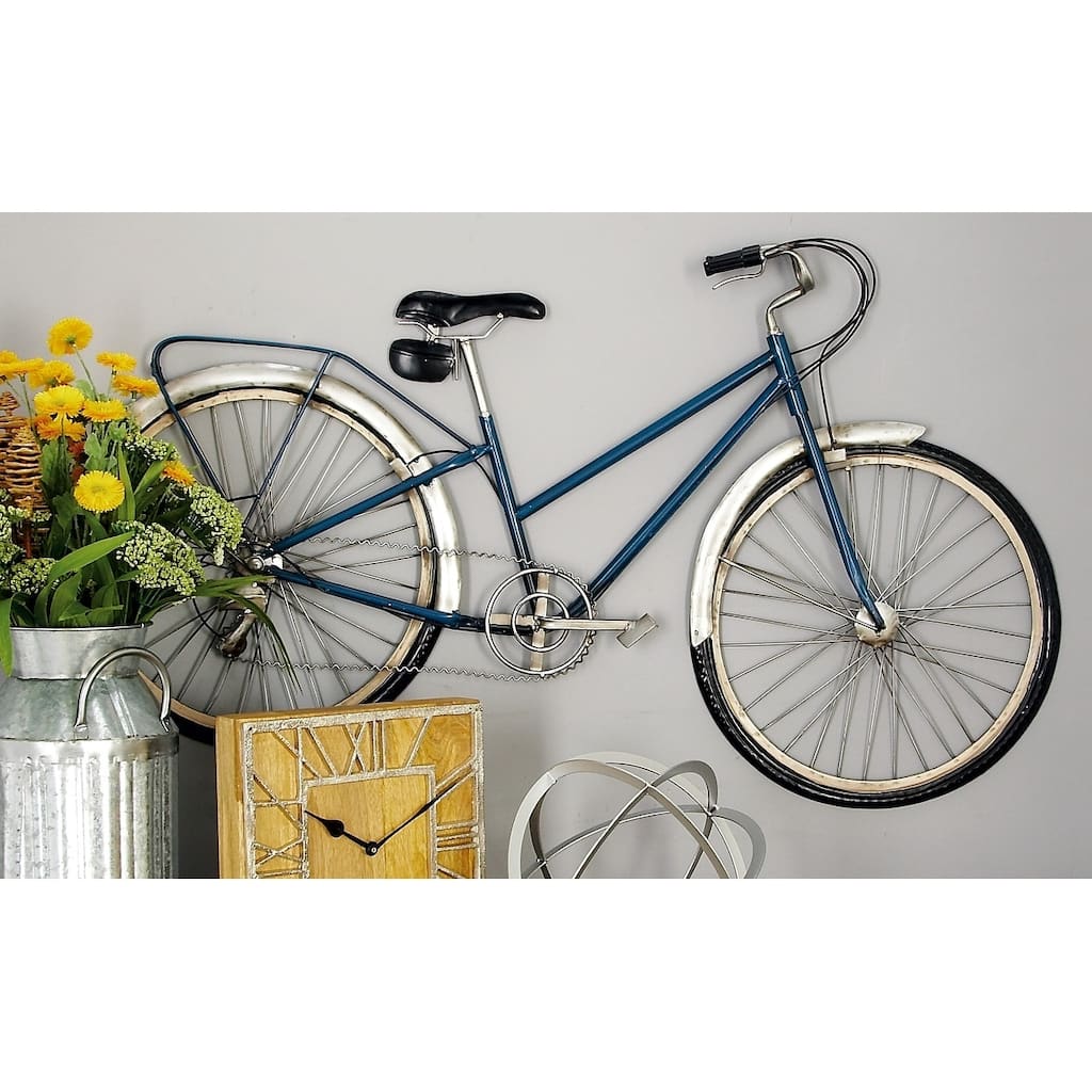 Black Metal Bike Home Wall Decor with Seat and Handles