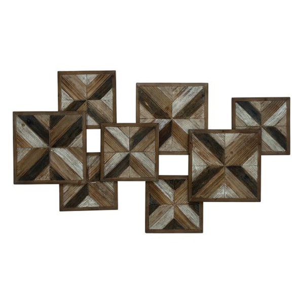 Studio 350 Wood Wall Decor 45 inches wide, 27 inches high - Brown - On