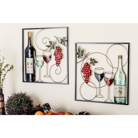 Multi Iron Traditional Wall Decor Food and beverage (Set of 2)
