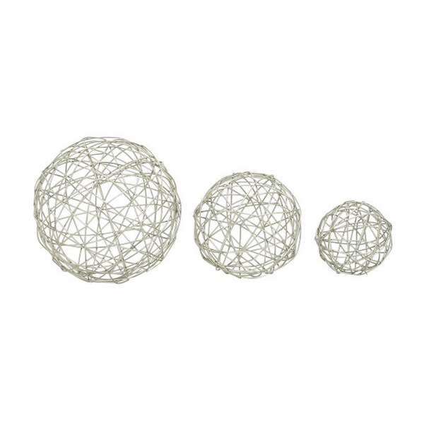 Silver Orchid Naldi Silver-colored Metal Sphere (Pack of 3)