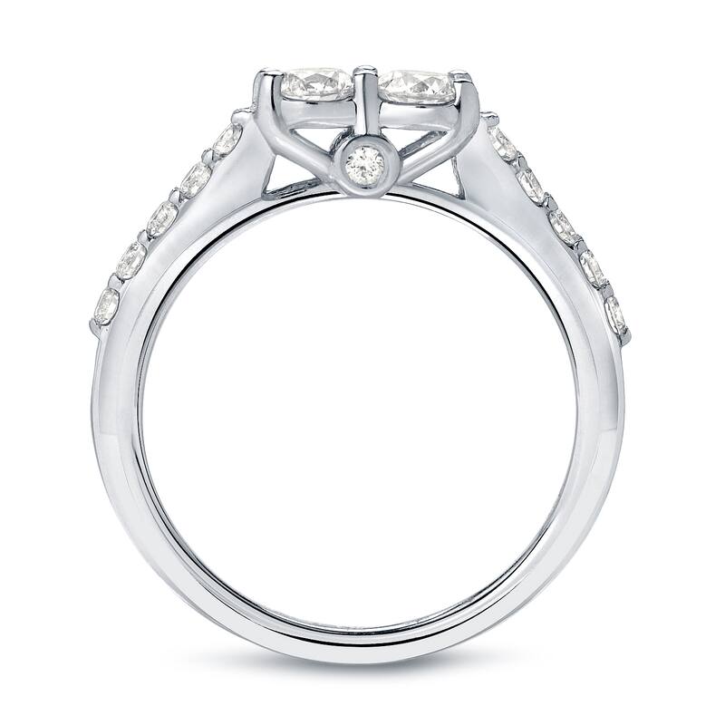 Auriya 14k Gold 1/2ct TDW Round 2-StoneDiamond Engagement Ring