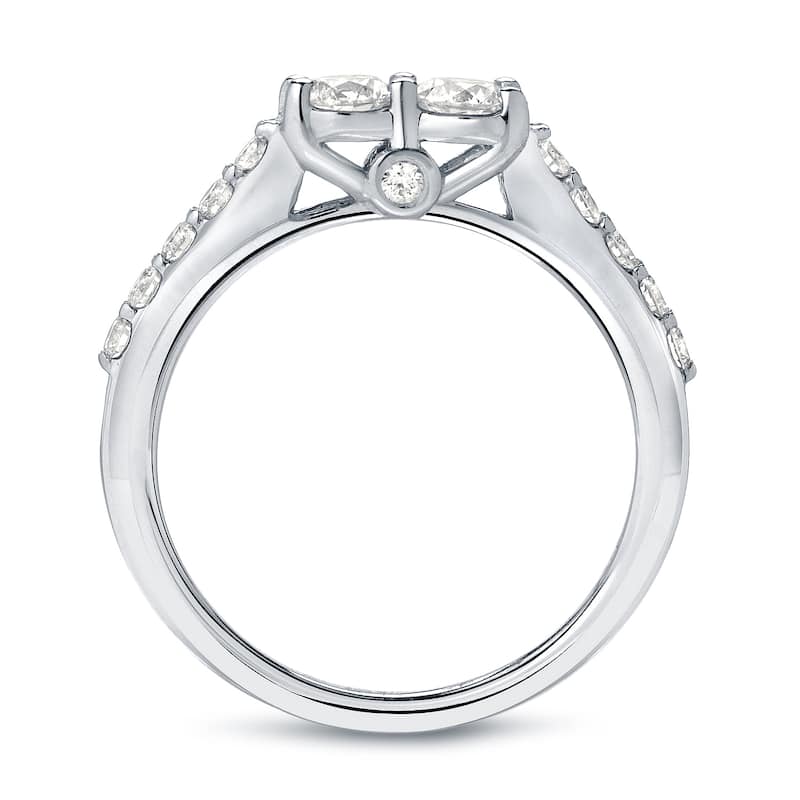 Auriya 14k Gold 1ct TDW Round 2-Stone Diamond Engagement Ring