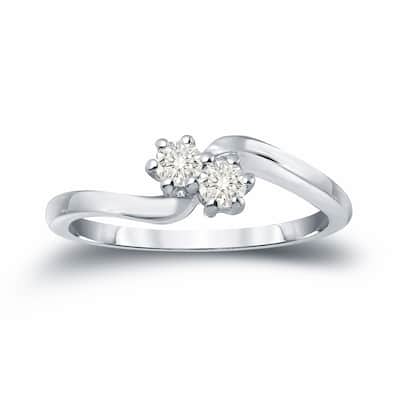 Auriya Round 1/4ctw 2 Stone Diamond Engagement Ring 14k Gold