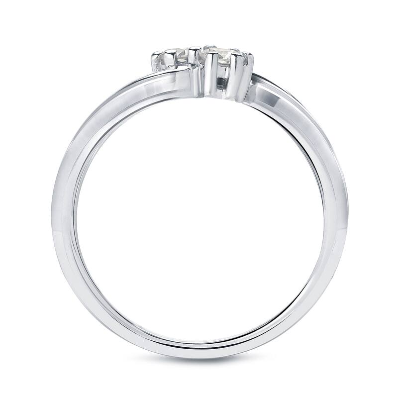 Auriya Round 1/4ctw 2 Stone Diamond Engagement Ring 14k Gold