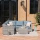 preview thumbnail 6 of 16, Corvus Martinka 6-pc. Outdoor Grey Wicker Sectional Set