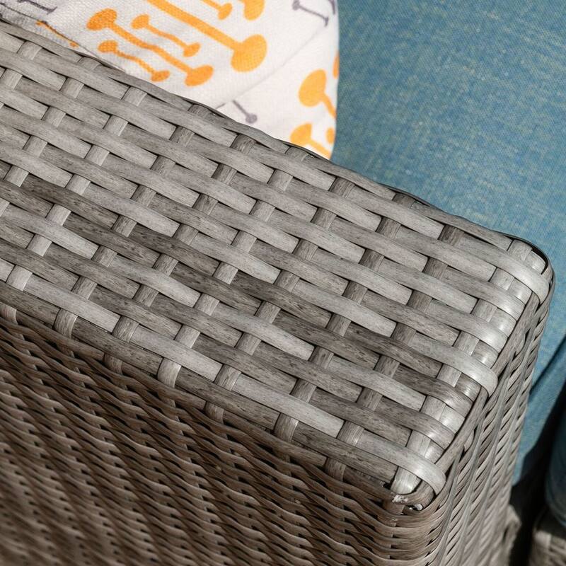 Corvus Martinka 6pc. Outdoor Grey Wicker Sectional Set On Sale Bed