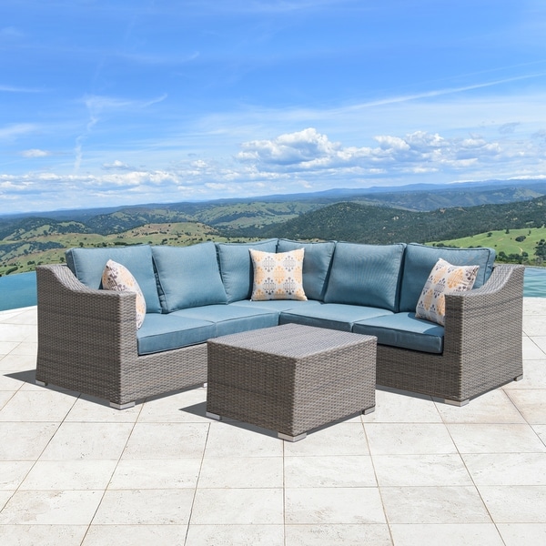 Corvus Martinka 6-piece Grey Wicker Aluminum Outdoor Sofa Set