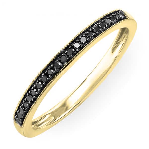 Shop Elora 10k Gold 1 8 Ct Tdw Round Cut Black Diamond Ladies