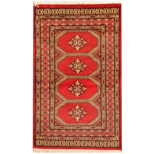 Handmade One-of-a-Kind Bokhara Wool Rug (Pakistan) - 2'6 x 4'1