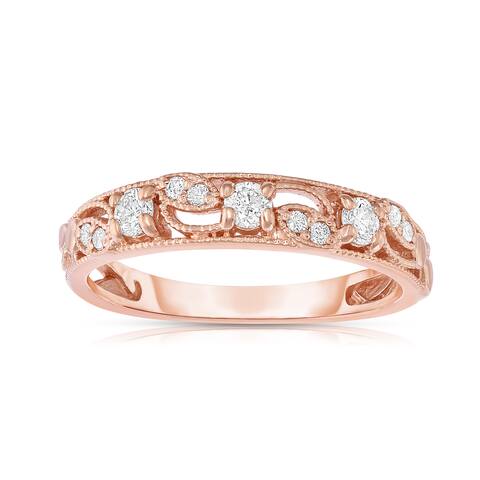 Noray Designs 14K Rose Gold 1/4ct TDW Diamond Stackable Ring - White G-H - White G-H