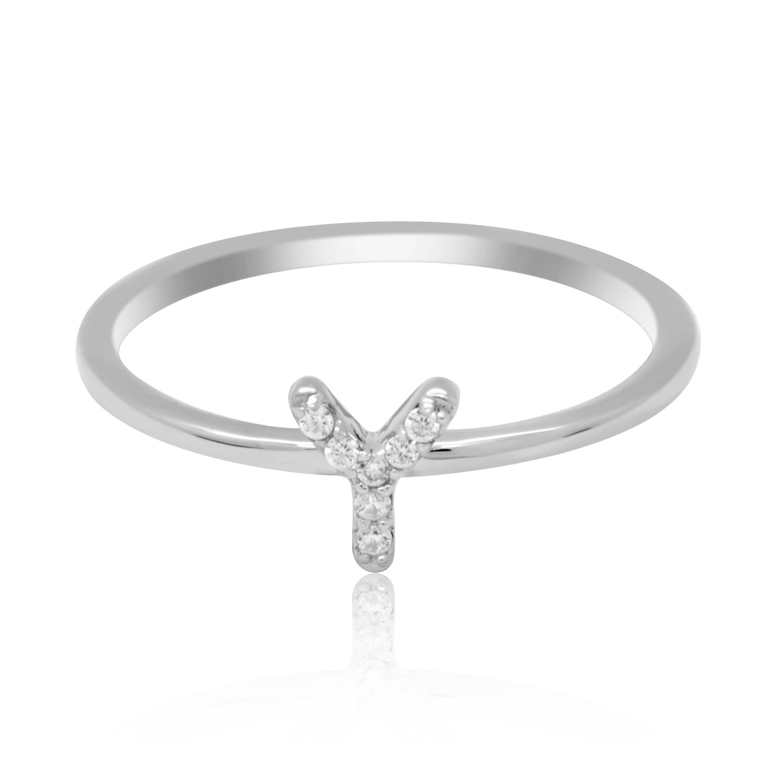 14k Yellow Gold w//Diamond Accent Initial Letter B Ring Size 7