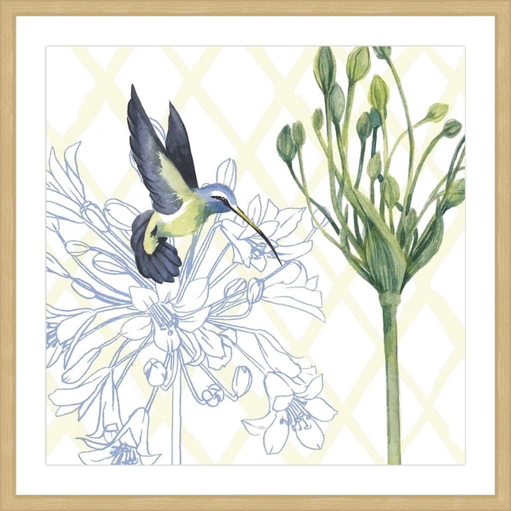 Marmont Hill - 'Hummingbird Dance III' Framed Painting Print - Multi-Color