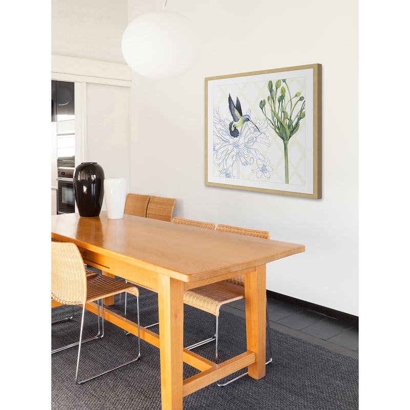 Marmont Hill - 'Hummingbird Dance III' Framed Painting Print - Multi-Color