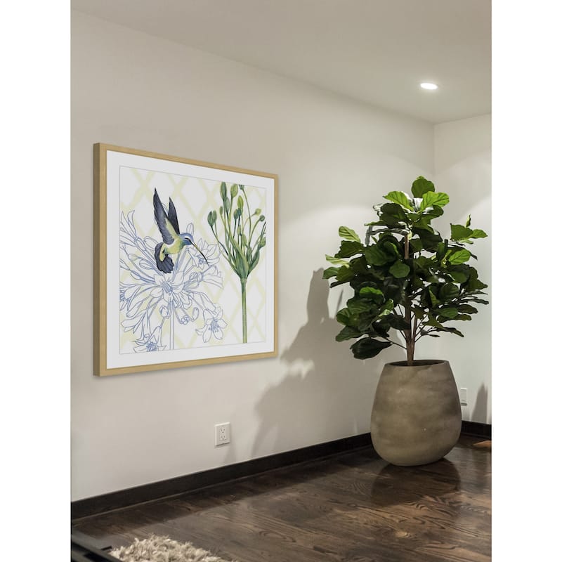 Marmont Hill - 'Hummingbird Dance III' Framed Painting Print - Multi-Color