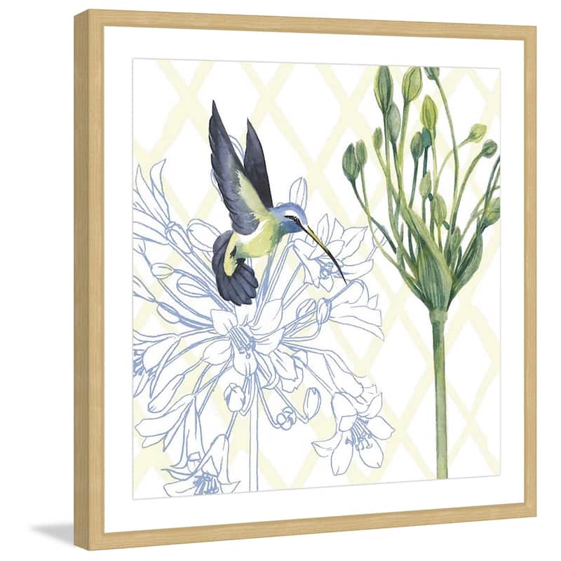 Marmont Hill - 'Hummingbird Dance III' Framed Painting Print - Multi-Color
