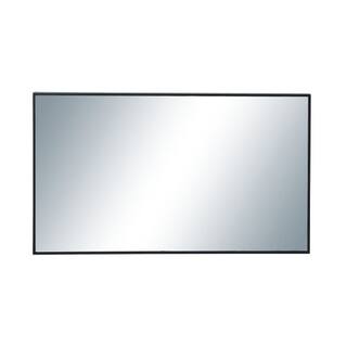 slide 1 of 1, Benzara Trendy Black Wood and Glass Rectangle Wall Mirror