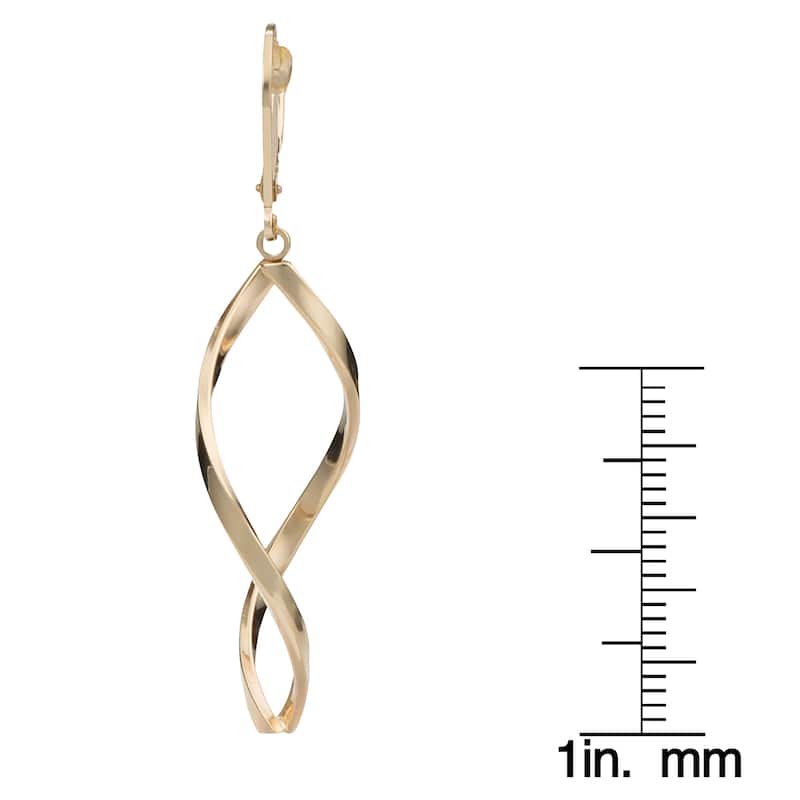 Fremada 14k Yellow Gold Twisted Marquise Leverback Earrings